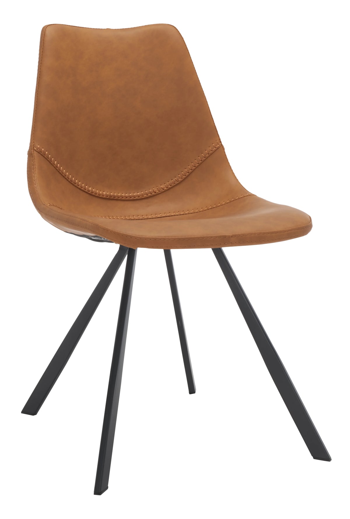 Cognac Tufted Dining Chair Set of 2 K711