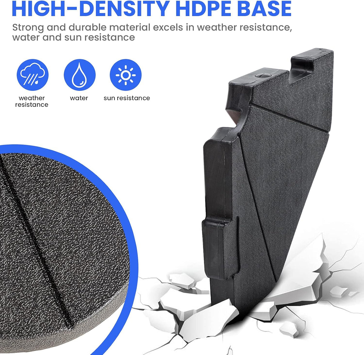 4-Pieces Heavy-Duty Umbrella Base Stand with Locking Black O468