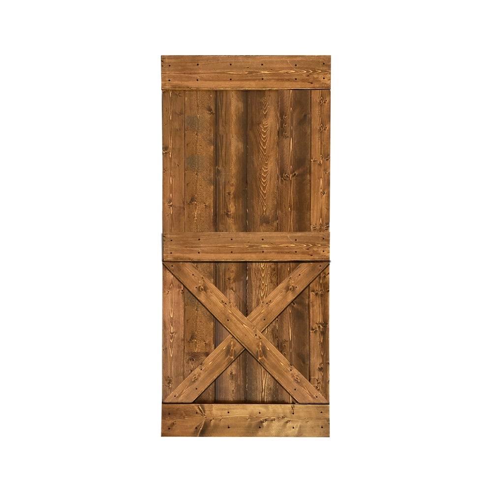 Charcoal Black Solid Knotty Pine Wood Interior Sliding Barn Door Slab G667