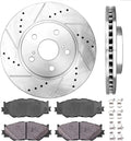296mm 5 Lug 2 Rotors Ceramic Brake Pads Clips P170888