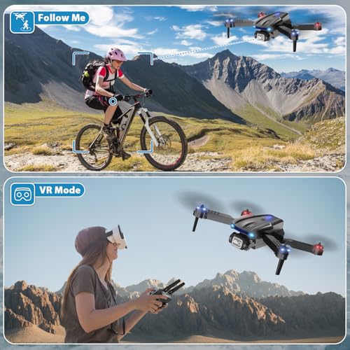 Foldable 1080P Mini Drone with Camera and 2 Batteries X39548