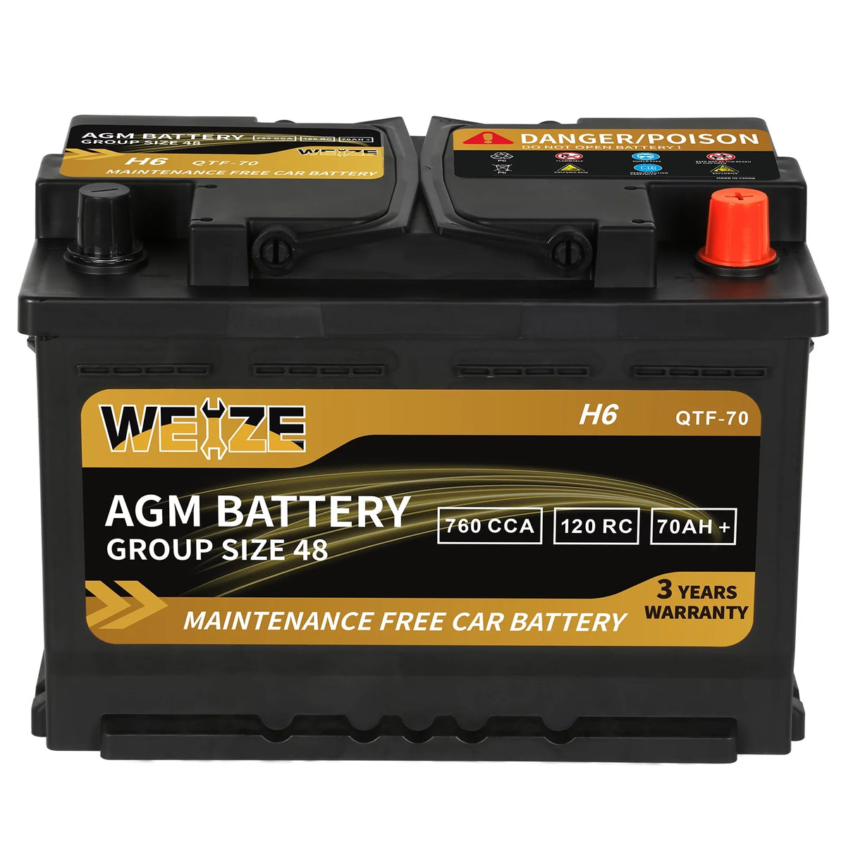 12v 70ah H6 Automotive Battery H750