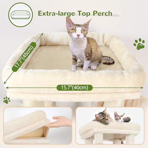 Light Grey Heavy Duty Cat Tree with Scratching Post I99285