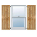 Rough Sawn Western Red Cedar Framed Board-n-Batten Shutters with Z-Bar S38020