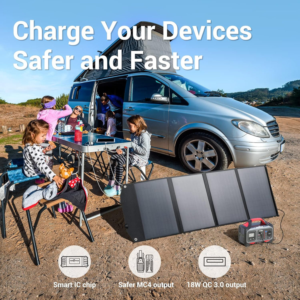 300W Portable Power Station with 100W Solar Panel Y7786