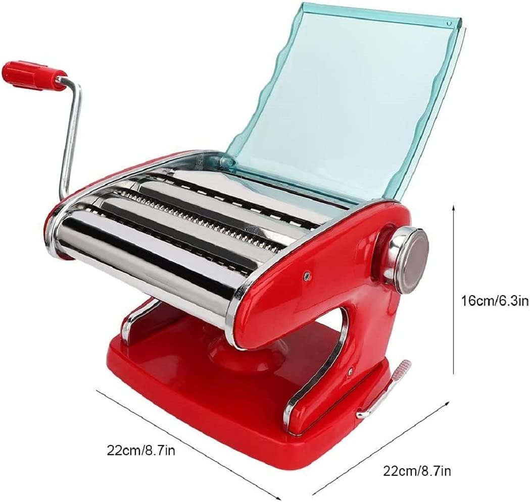 Stainless Steel Manual Pasta Maker Machine with 3 Cutters, 8.7 inches Q96065