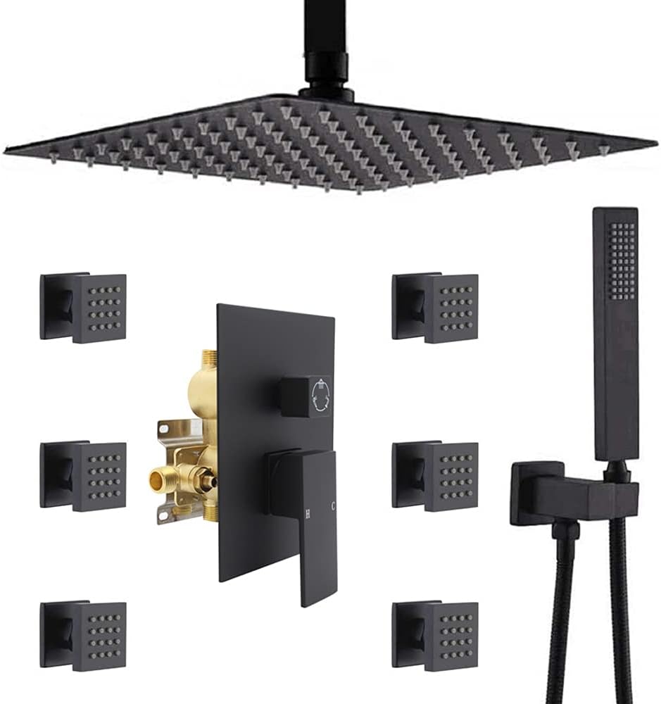 12 Inch Brushed Nickel Rain Shower System with Handheld Shower Z78460
