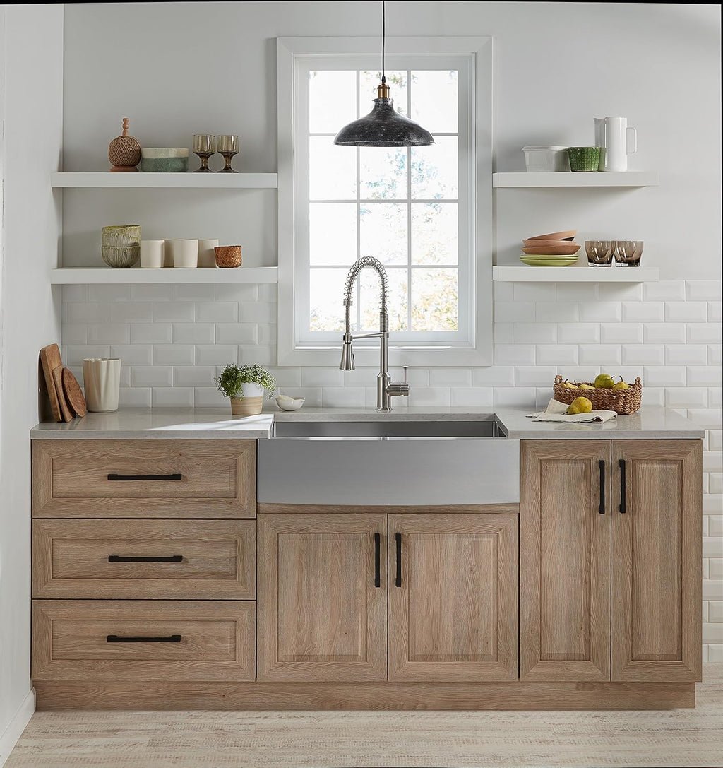33X22-Inch Apron Stainless Steel Sink with Grid and Drain X36500