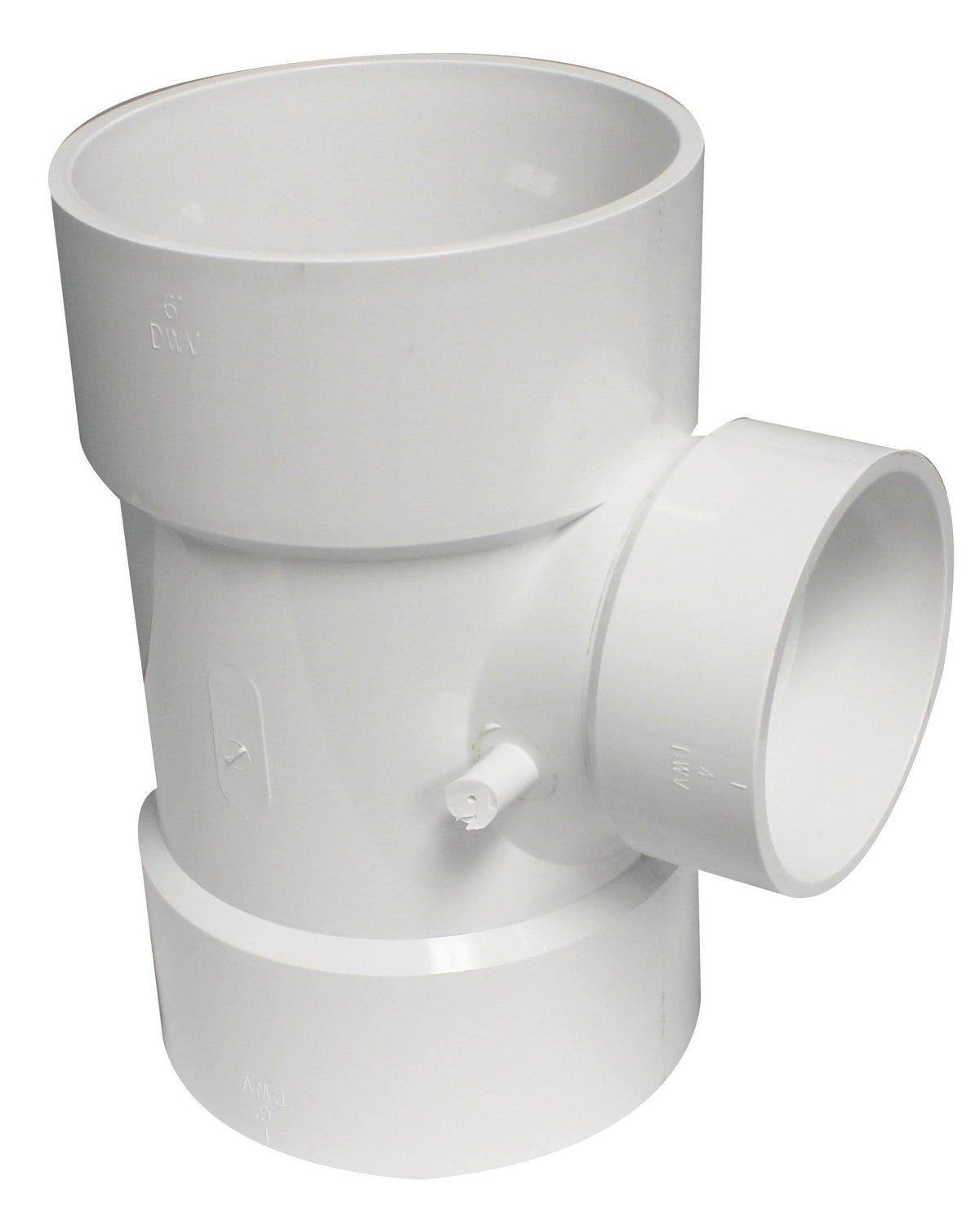 PVC DWV Sanitary Tee 6 x 6 x 4-Inch White D6867