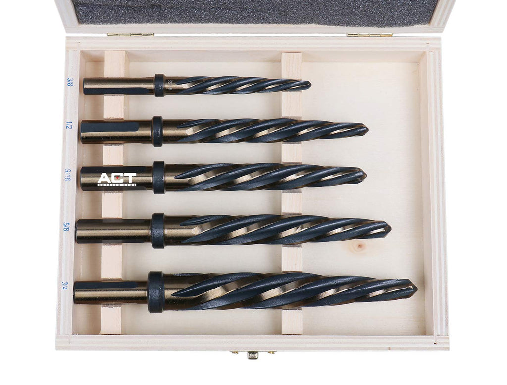 5 Pc H.S.S. Standard Spiral Flute Car Reamer Set F33027