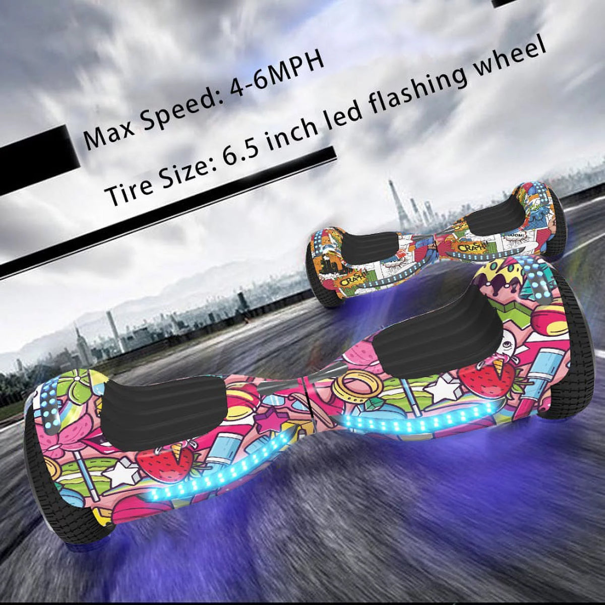 6.5 Bluetooth Speaker LED Light Self Balancing Electric Scooter J19321
