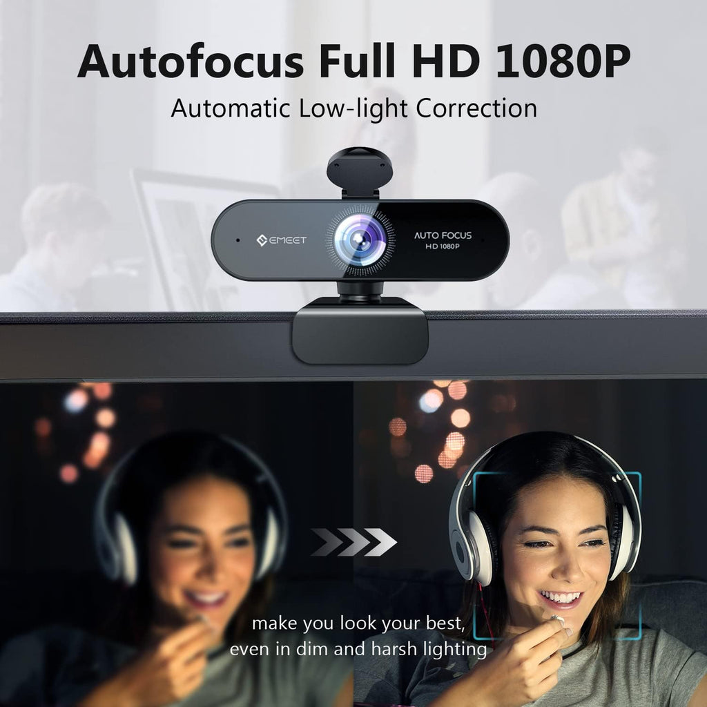 1080P Webcam with Microphone and Privacy Cover, Pack of 2 D80409