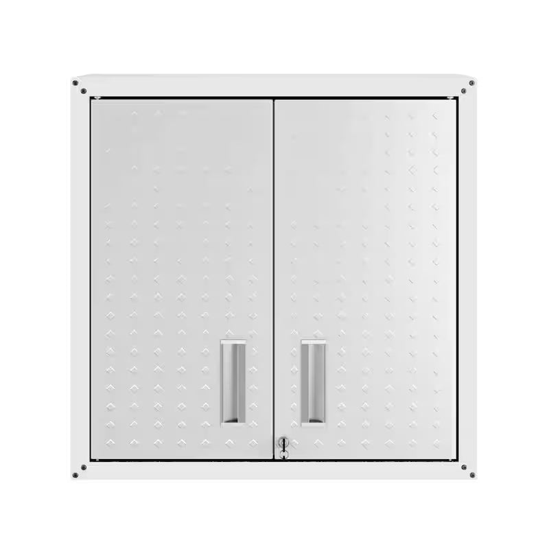 30 in. 2-Shelf Wall Mount Metal Garage Cabinet in White Q316