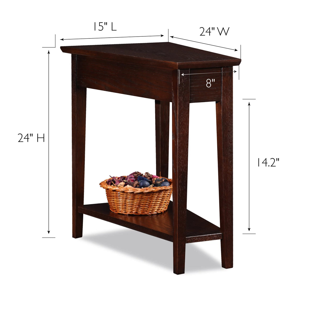 Compact Recliner Wedge Table in Chocolate Oak O930447