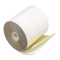 2.25x22 x 70 ft White Canary Carbonless Paper Rolls, 50/Carton X6596
