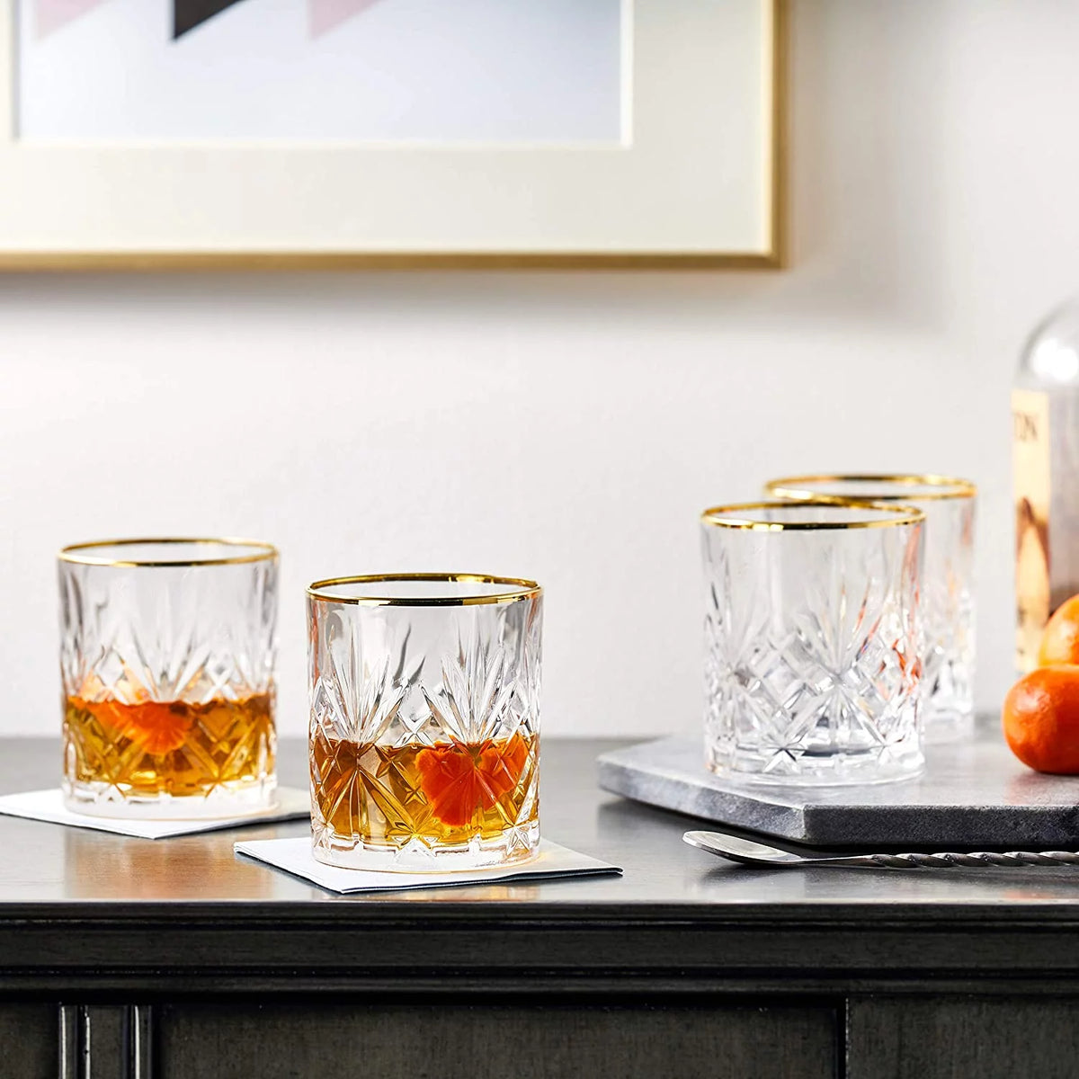 Crystal Double Old Fashion Beverage Glass Set of 4 K871