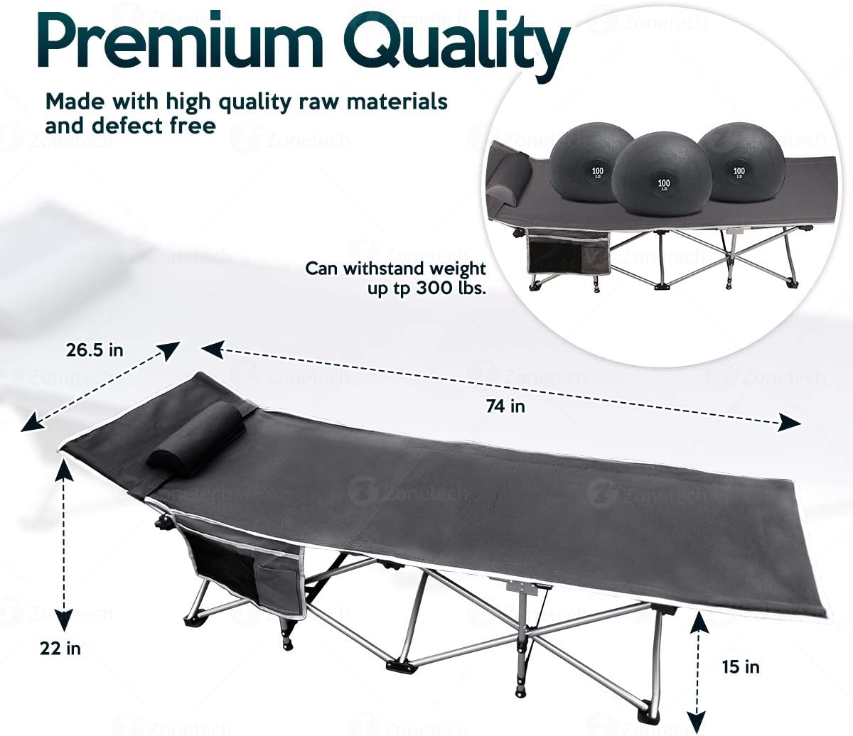 Folding Travel Cot 2 Pack Grey Lightweight Portable B75664
