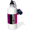 Pink Black and White Animal Print Leopard and Zebra 21 oz Sports Water Bottle Z383