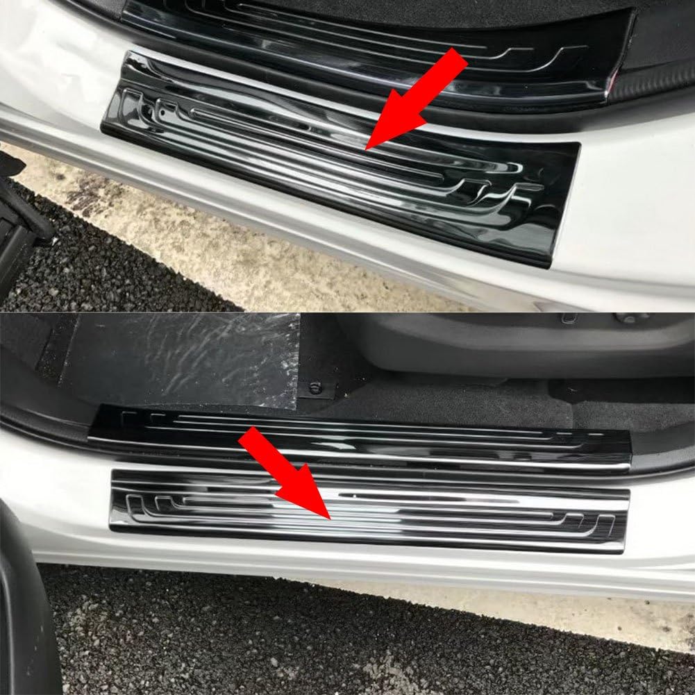 Black Stainless Door Sill Scuff Plate Trim Pack of 2 N39828