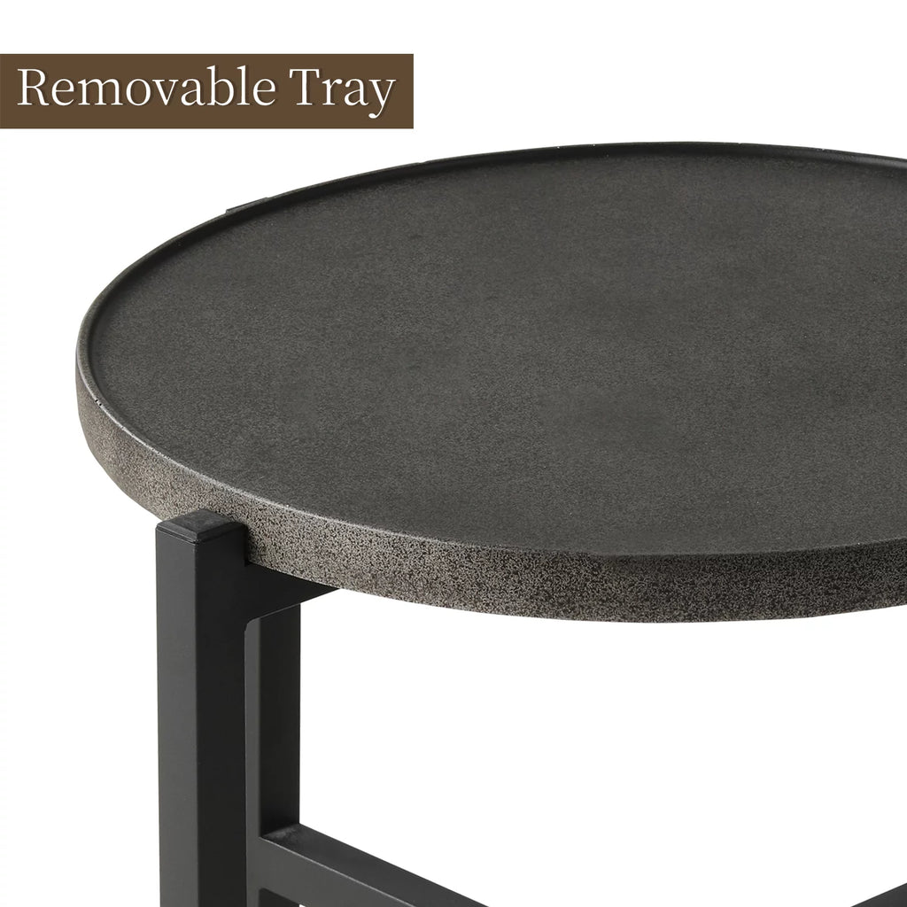Dark Grey Concrete Round Coffee Table O7833