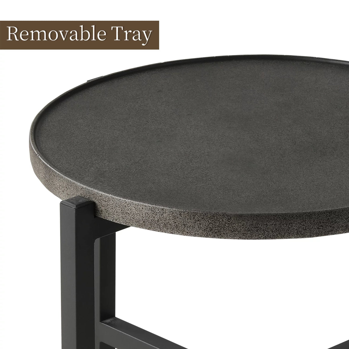 Dark Grey Concrete Round Coffee Table O7833