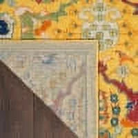 Yellow Multicolor Area Rug O435