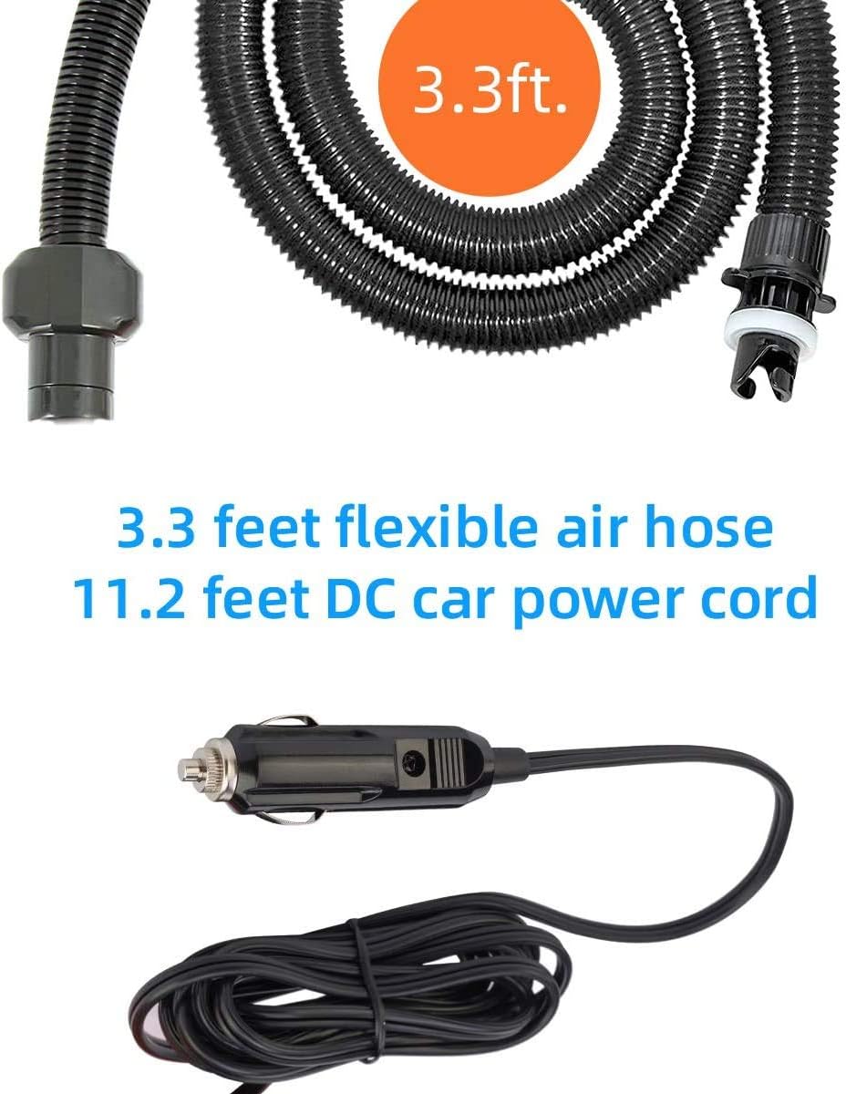 16 PSI Electric Paddle Board Pump with Auto-Off, 12V DC, Pack of 2 O338