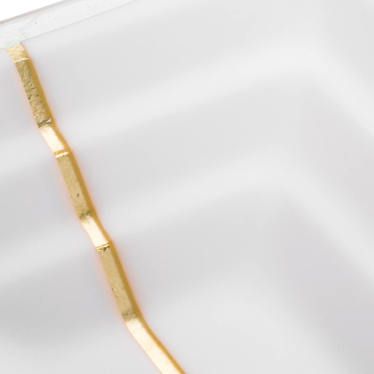 White Glass Rectangular Sink with Copper Accent T65925