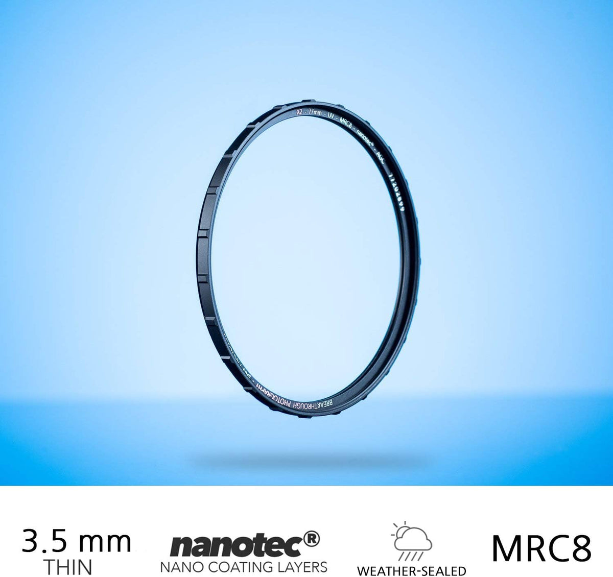 105mm X2 UV Filter for Camera Lenses with Lens Cloth K100