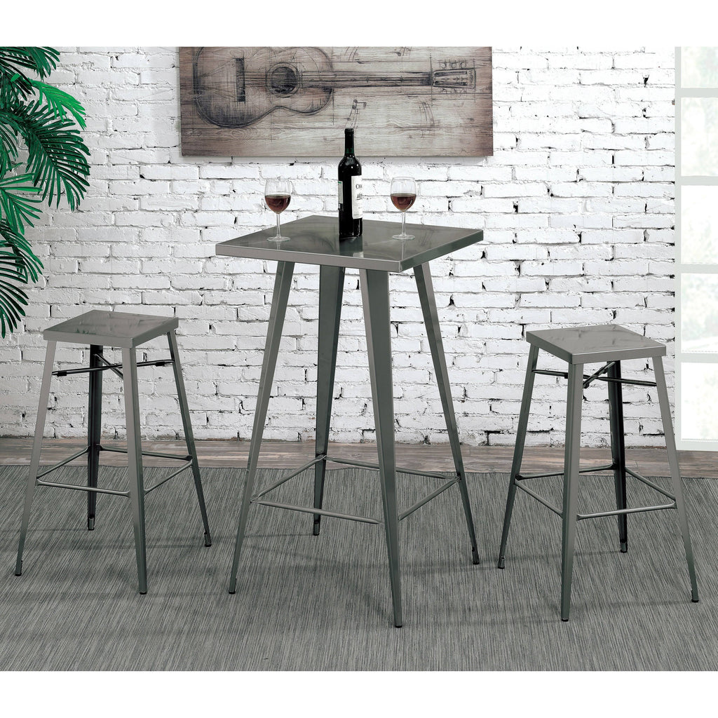 Grey Metal Barstools Set of 2 C292084