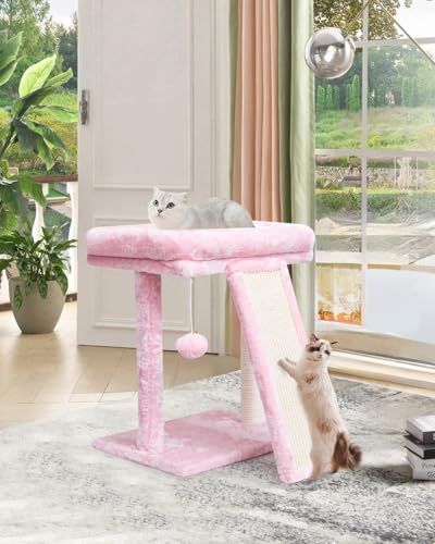 Small Cat Tree with Scratching Post, Light Grey H311
