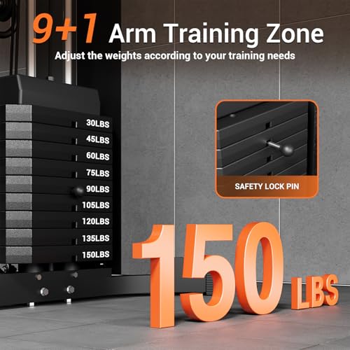 Multifunctional Full Body Workout Machine with 150LBS Weight Stack I34259