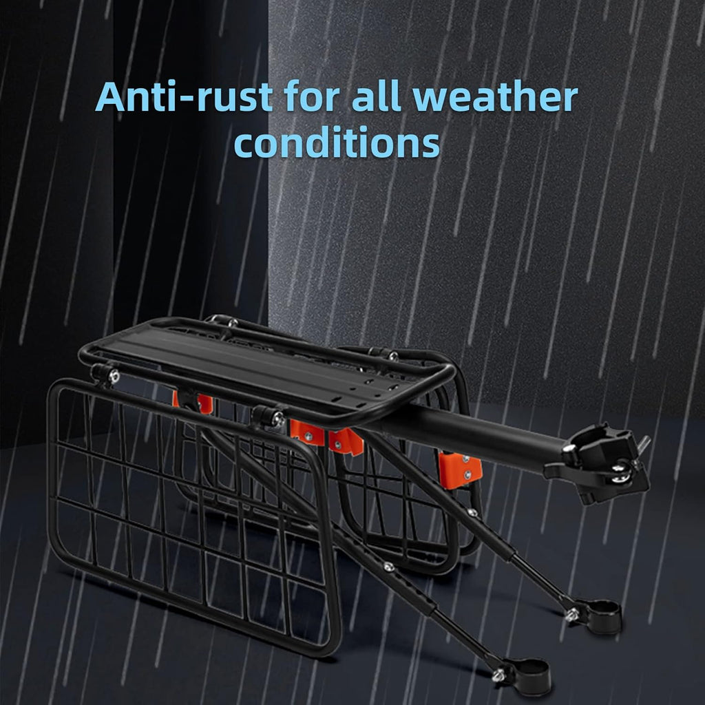 Bike Rear Rack with Basket, 165 LB Load, Aluminum Alloy, Quick Release, Pack of 2 G1879