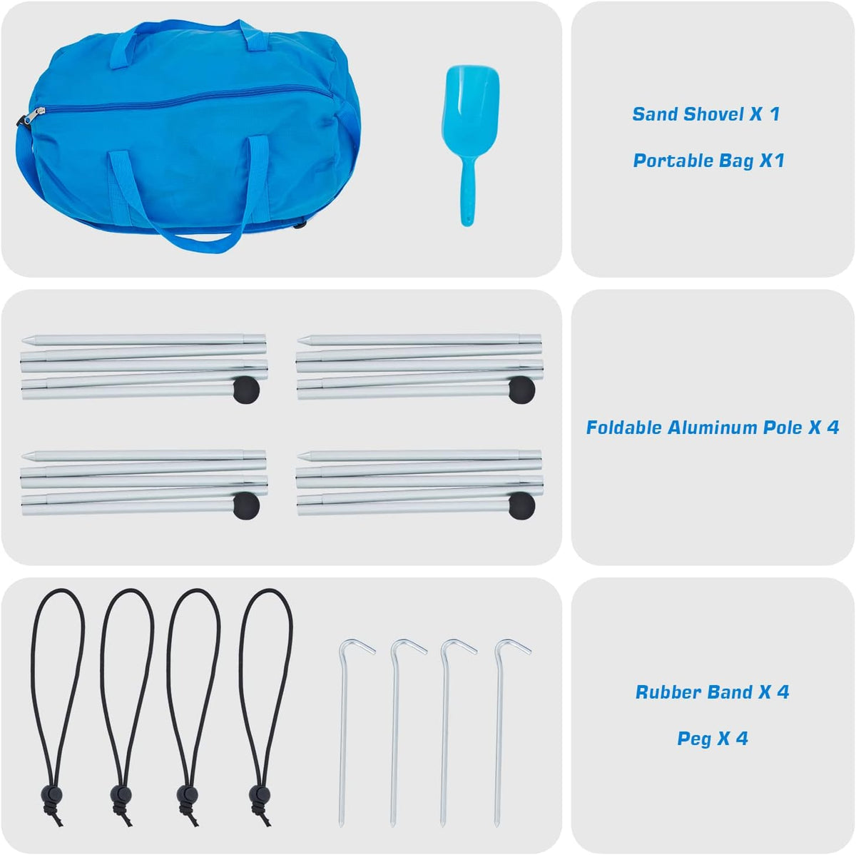 6 x 6 FT UPF50+ Pop Up Beach Tent with Carry Bag J74664