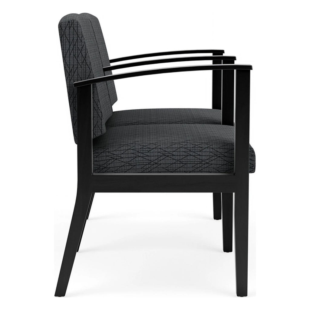 Black Wood 2 Seat Reception Seating B1251