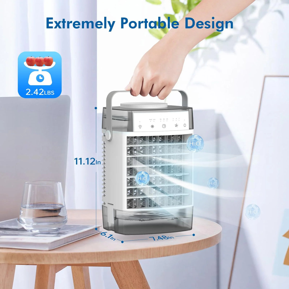 Compact Evaporative Air Cooler, Dual Tank, 3-Speed M9461