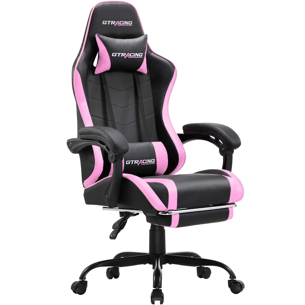 White Gaming Chair with Footrest U999306