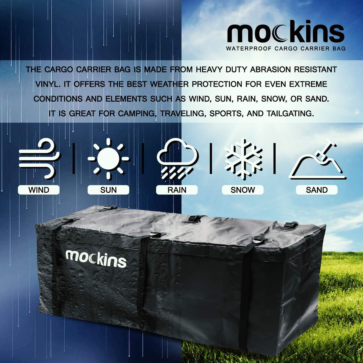 25 Cu Ft Waterproof Cargo Bag for Hitch Carrier with Straps R596
