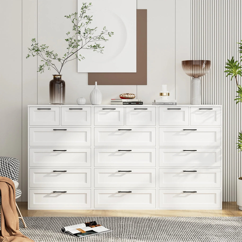 White 6 Drawer Dresser H7123