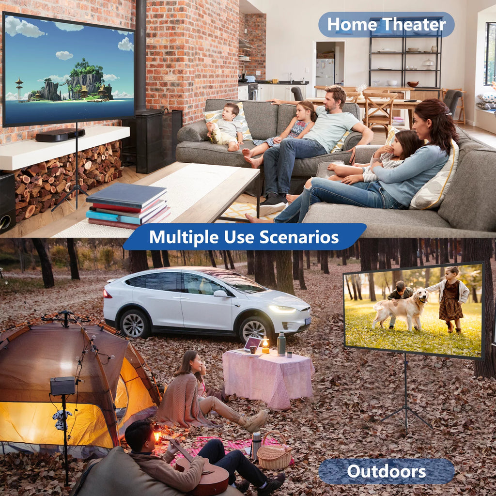 Portable Projector Screen with Stand, 80 Inch 16:9 Tripod Projection Screen I915