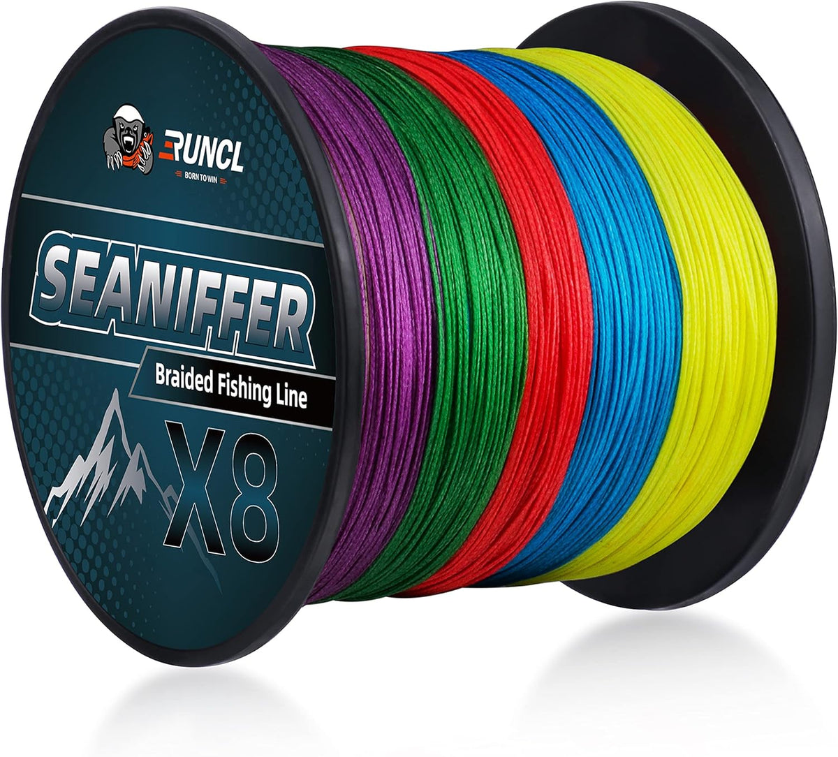 Braided Fishing Line, Multicolor, 328/546/1093Yds, 8-200LB, Pack of 2 Z2981