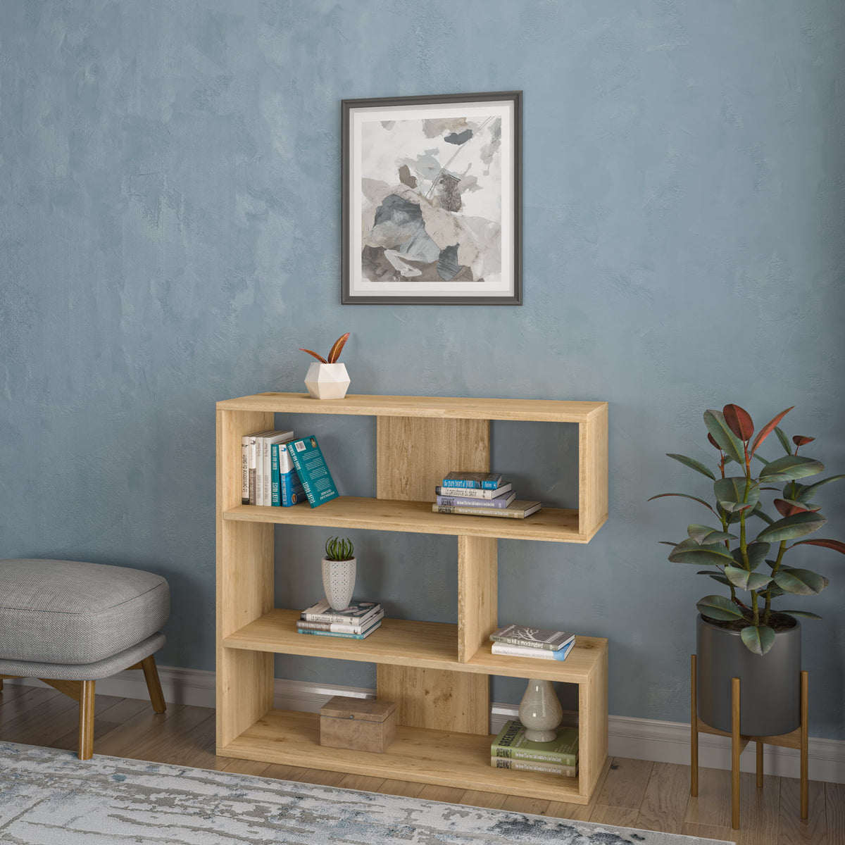 3 Tier Open Shelf Oak Bookcase P5864