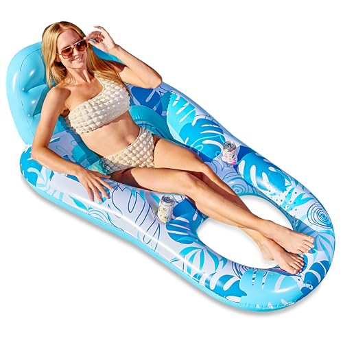 Inflatable Pool Float Lounge Chair with Cup Holders X6606