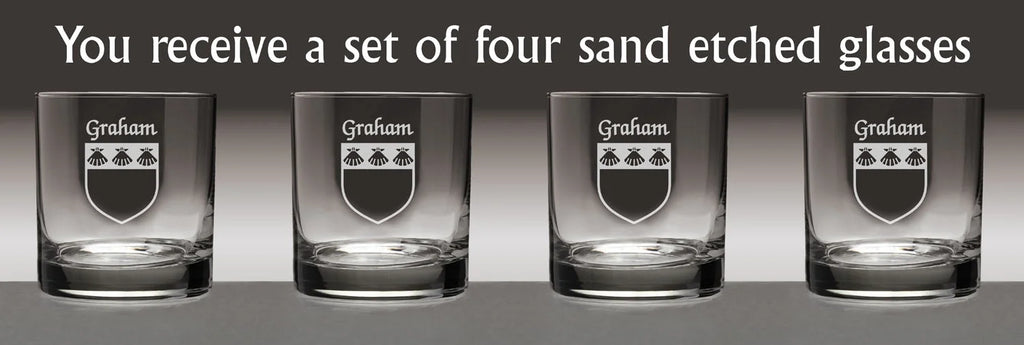 Set of 4 Etched Tumbler Glasses I88889