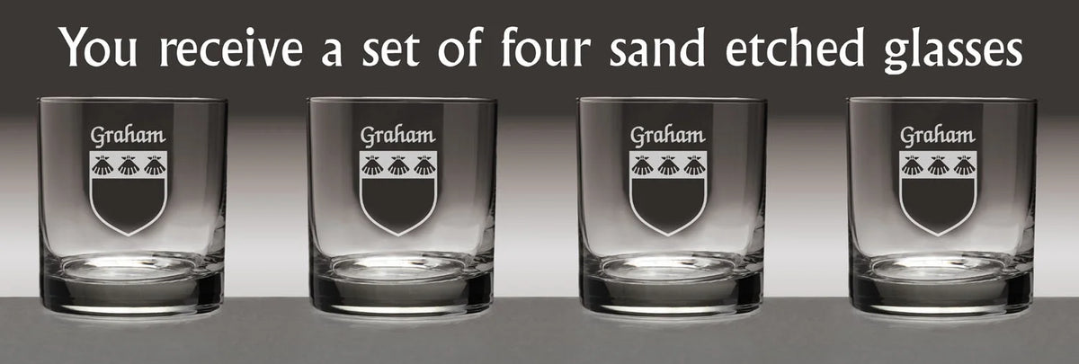 Set of 4 Etched Tumbler Glasses I88889