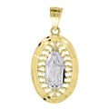 Two Tone Gold Lady Of Guadalupe Charm Pendant Necklace R755819