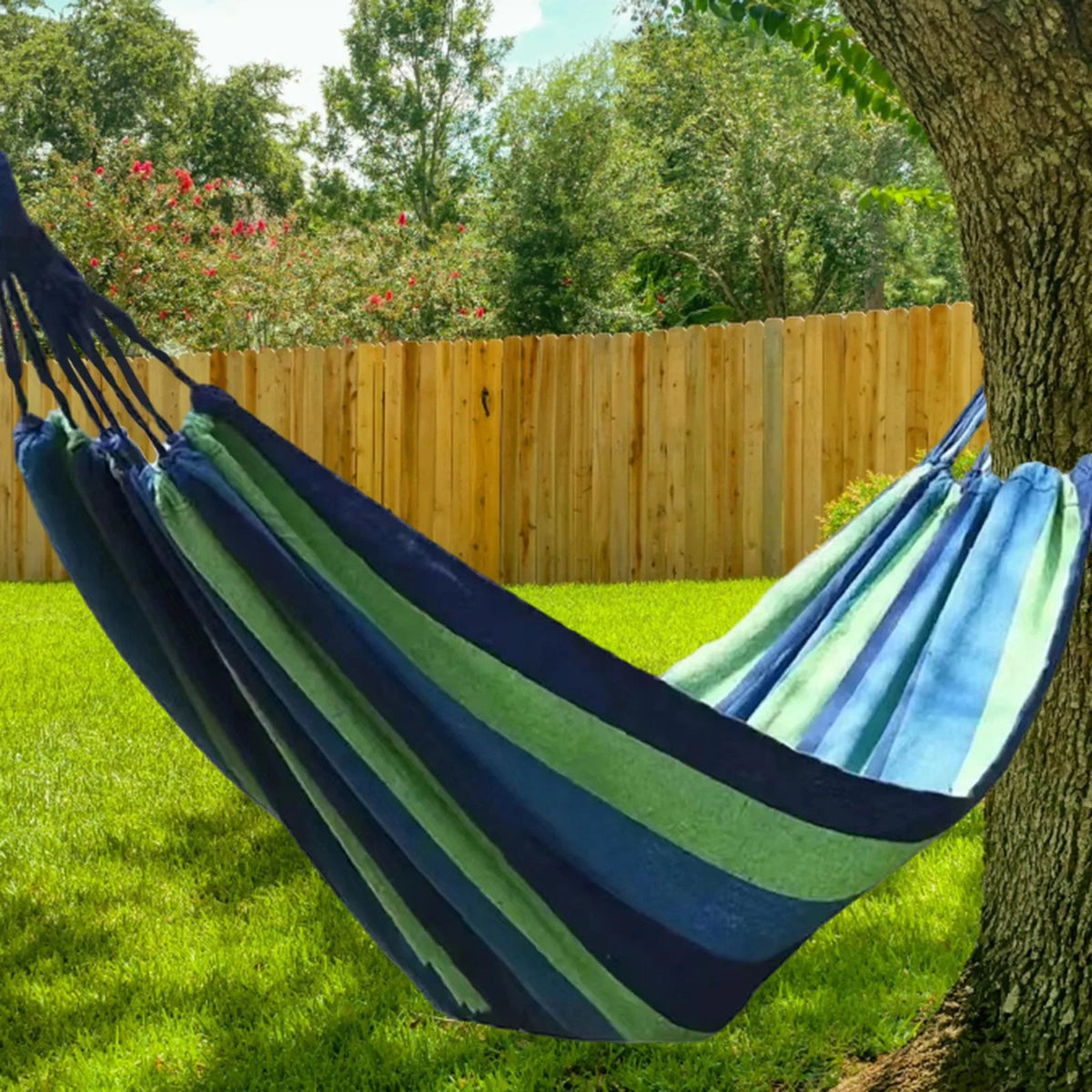 Blue Canvas Camping Hammock 190x150cm W2457