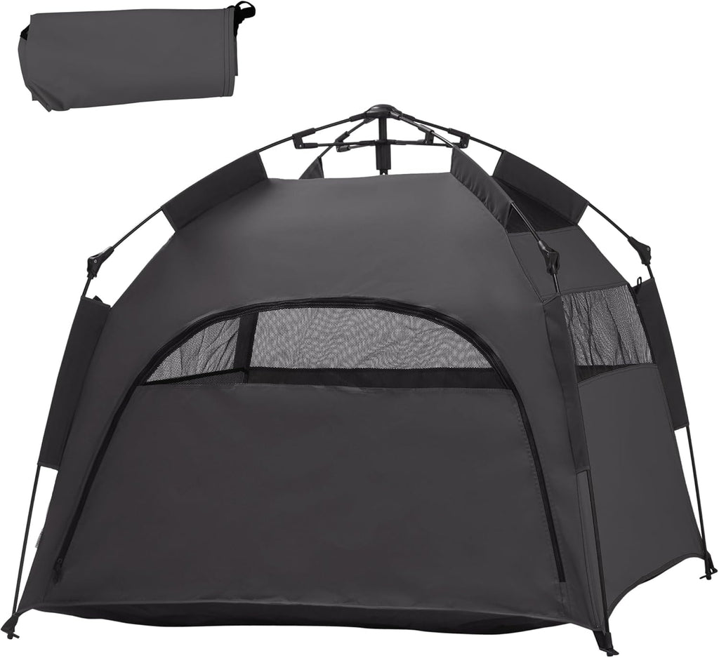 Dark Gray Pop Up Dog Tent with Carrying Bag A183495