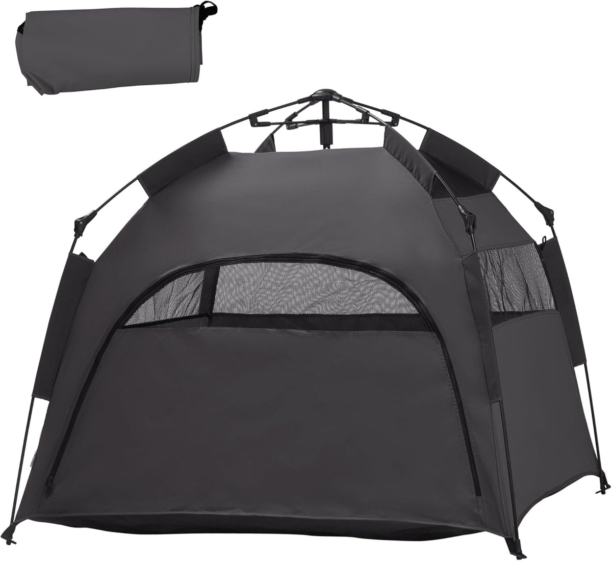 Dark Gray Pop Up Dog Tent with Carrying Bag A183495