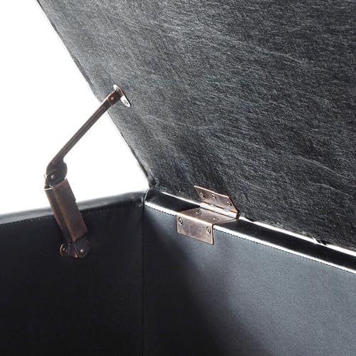 Gray Velvet Storage Ottoman Bench with Armrest R814